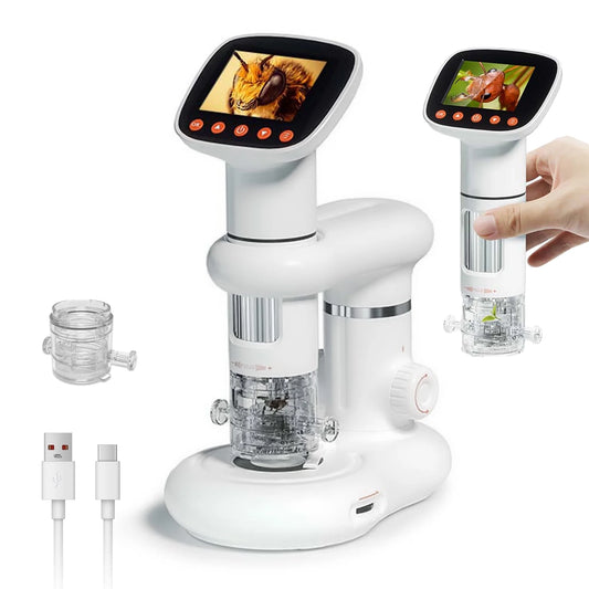 Digital Kids Microscope, 50X-1000X Magnification, 2MP Camera, 1080P Recording, STEM Toys for Boys & Girls Ages 8-12